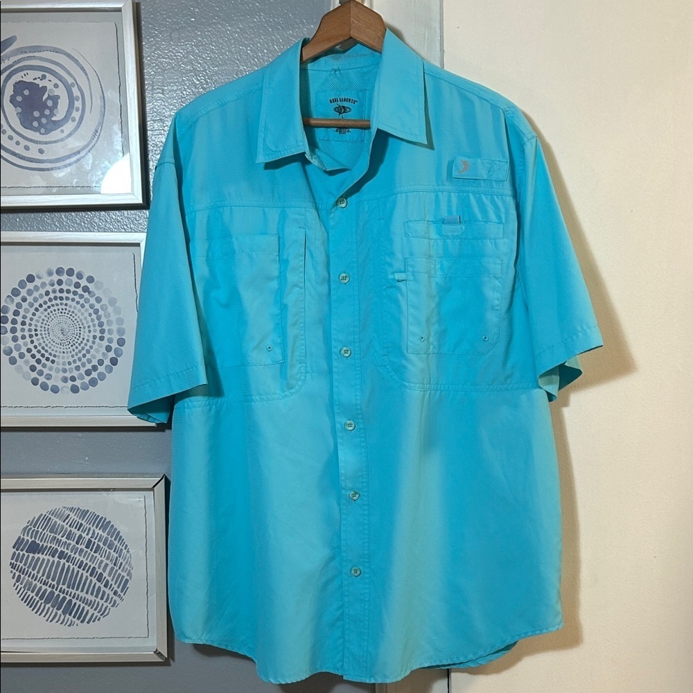 Reel Legends Saltwater Men’s Short Sleeve Performance Fishing Shirt Size L